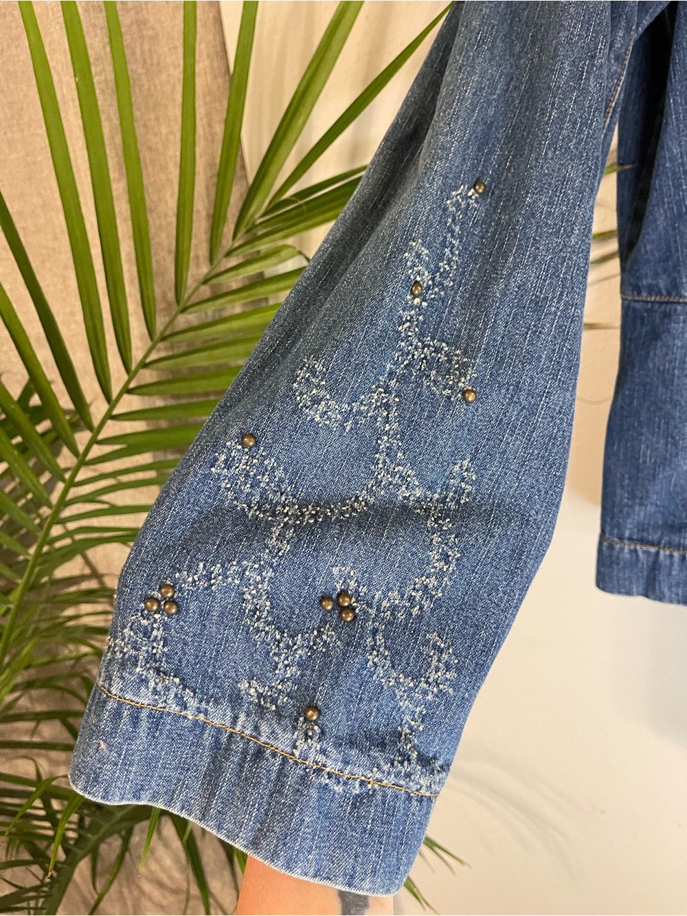 Willi Smith Blue Denim Blazer Jacket - Picture 2 of 4